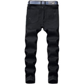 Men's Personality Printed embroidery Black Jeans